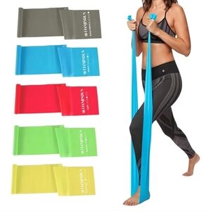 Nwt 5 Resistance Bands Pilates Fitness Strength Training Rehab Stretch LatexFree